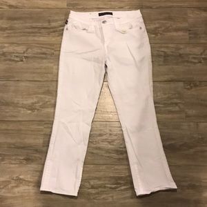 White denim crop jeans